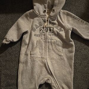 H&M Gray Cozy Bodysuit with Long Sleeves